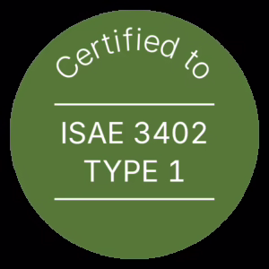 ESG Report Badge Certified ISAE 3402 LucaNet ESG Reporting
